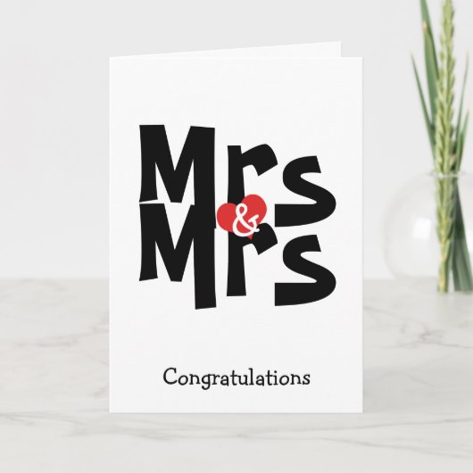 Frau und Frau Lesbian Wedding Bold Congratulations Karte (Vorderseite)