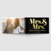 Frau und Frau lesbische Hochzeit mit schwarzem Fot Gästebuch (Voll)