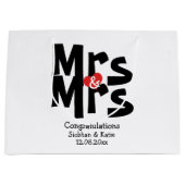 Frau und Frau Modern Personalisiert Black and Red Große Geschenktüte (Vorderseite)