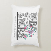 Frau und Frau Personalisiert Lesbian Wedding Gift Dekokissen (Rückseite(Vertikal))