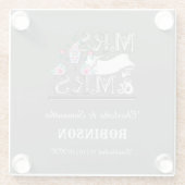 Frau und Frau Personalisiert Lesbian Wedding Gift Glasuntersetzer (Rückseite)