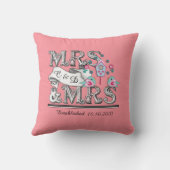 Frau und Frau Personalisiert Lesbian Wedding Gift Kissen (Rückseite)