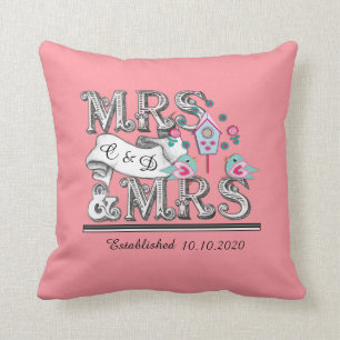 Frau und Frau Personalisiert Lesbian Wedding Gift Kissen