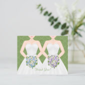 Frau und Frau Two Brides Lesbian Wedding Vielen Da Postkarte (Stehend Vorderseite)