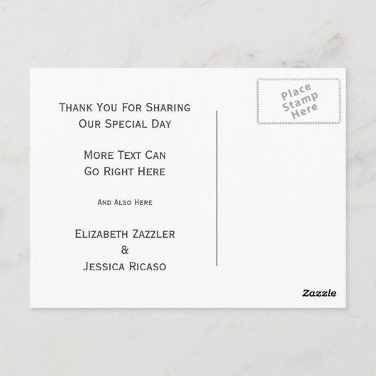 Frau und Frau Two Brides Lesbian Wedding Vielen Da Postkarte (Rückseite)