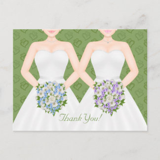 Frau und Frau Two Brides Lesbian Wedding Vielen Da Postkarte