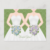 Frau und Frau Two Brides Lesbian Wedding Vielen Da Postkarte (Vorderseite)