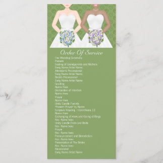Frau und Frau Two Brides Wedding Service Order Programm
