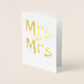 Frau und Frau Wedding Glückwunsch Folienkarte (Vorderseite)