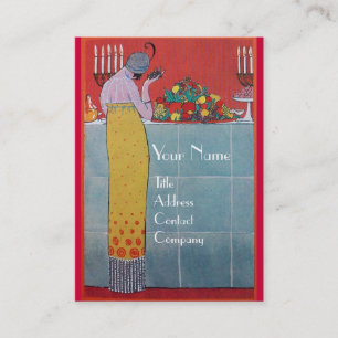 FRAU UND FRÜCHTE TISCH SET ART DECO HOCHZEITSPLANE VISITENKARTE