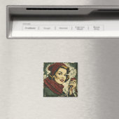 Frau und Garn Vintage Magnet (In Situ (Geschirrspüler))