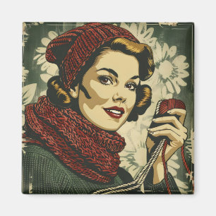 Frau und Garn Vintage Magnet