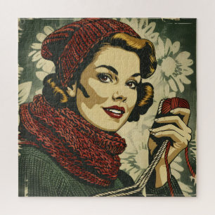 Frau und Garn Vintage Puzzle