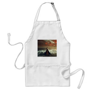 Frau und Geige im Ozean Zazzle HEART Schürze