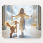 Frau und Goldendoodle am Himmelstor Mousepad (Vorne)