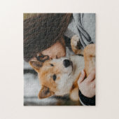 Frau und Haustier Puzzle (Vertikal)