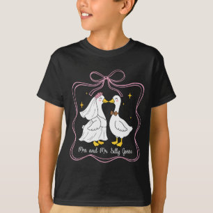 Frau und Herr alberne Gans Hochzeitsfeier lustig T-Shirt