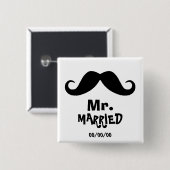 Frau und Herr, weds eben, gerade verheiratet, Set Button (Vorne & Hinten)