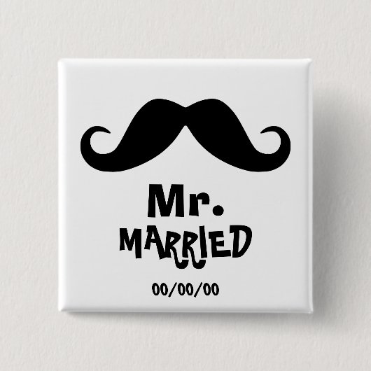 Frau und Herr, weds eben, gerade verheiratet, Set Button (Vorderseite)