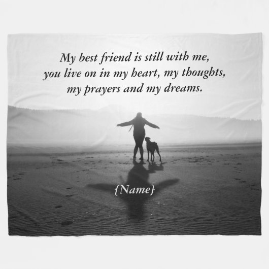 Frau und Hund - die einzigen in der Welt Fleecedecke (Vorderseite (Horizontal))