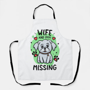 Frau und Hund vermisst Schürze