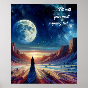Frau und ihr Schatten in einem Dessert Poster