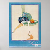 Frau und Katze, Chéri Hérouard Poster (Vorne)
