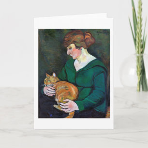 Frau und Katze, Suzanne Valadon Karte