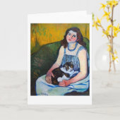 Frau und Katze, Suzanne Valadon Karte (Gelbe Blume)