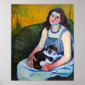Frau und Katze, Suzanne Valadon Poster (Vorne)