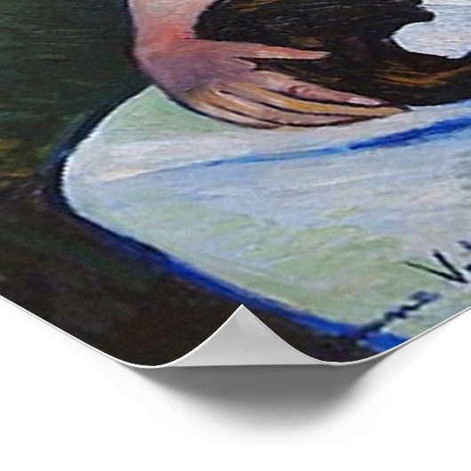 Frau und Katze, Suzanne Valadon Poster (Ecke)