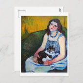Frau und Katze, Suzanne Valadon Postkarte (Vorne/Hinten)