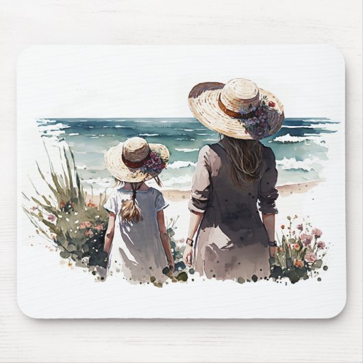 Frau und Kind an der Küste Mousepad (Vorne)
