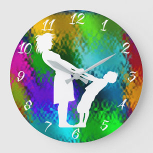 FRAU UND KIND GROßE WANDUHR