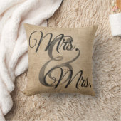 Frau und lesbische Hochzeit Frau-Burlap Kissen (Decke)