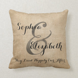 Frau und lesbische Hochzeit Frau-Burlap Kissen