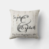 Frau und lesbische Hochzeit Frau-Wood Kissen (Rückseite)