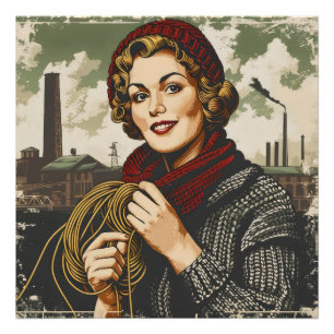 Frau und Linie Vintage Fotodruck