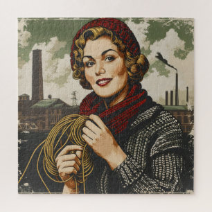 Frau und Linie Vintage Puzzle
