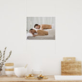 Frau und Mann auf Massagebänken Poster (Küche)
