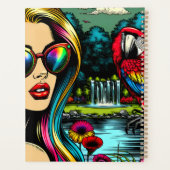 Frau und Papagei im Park Pop Kunst, Kultur Planer (Rückseite)