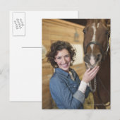 Frau und Pferd Postkarte (Vorne/Hinten)