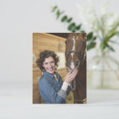 Frau und Pferd Postkarte (Stehend Vorderseite)
