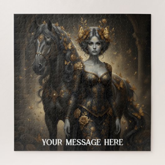 Frau und Pferd Puzzle (Vertikal)