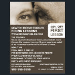 Frau und Pferd, Reitlehrerin, Akademie Flyer<br><div class="desc">Die Flyer der Akademie-Werbung beim Business Card Store.</div>