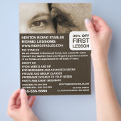 Frau und Pferd, Reitlehrerin, Akademie Flyer (Hand)