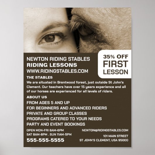 Frau und Pferd, Reitlehrerin, Akademie Poster (Vorne)