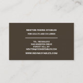 Frau und Pferd, Reitlehrerin, Akademie Visitenkarte (Rückseite)