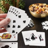 Frau und Poodle Spielkarten (In Situ)