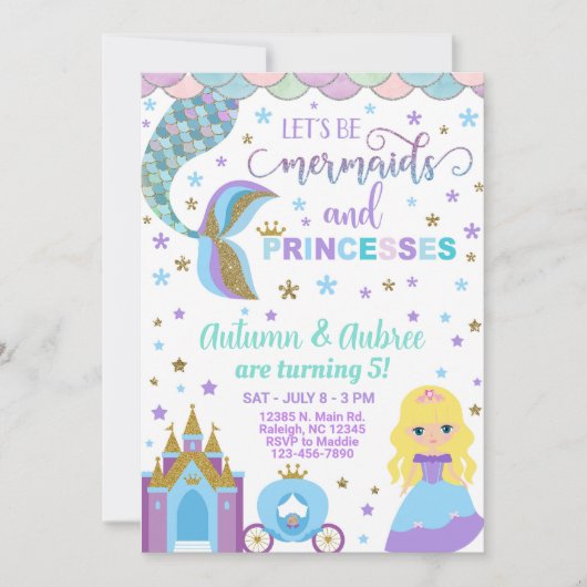 Frau und Prinzessin zum Geburtstag. Einladung (Vorderseite)